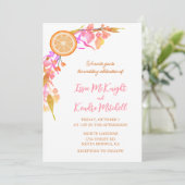 Invitation Aquarelle orange Fleur sauvage Floral (Debout devant)