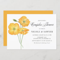 Aquarelle orange Fleurs de pavot Couples Douche