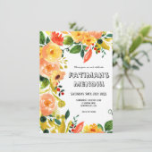 Invitation Aquarelle Orange Floral Russe Boho Mariage (Debout devant)