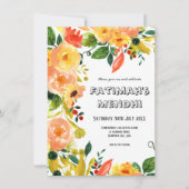 Invitation Aquarelle Orange Floral Russe Boho Mariage (Devant)