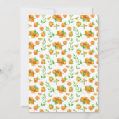 Invitation Aquarelle Orange Fruit Wreath Baby shower d'été (Dos)