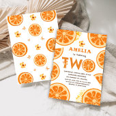 Invitation Aquarelle orange Fruité Citrus Anniversaire de enf