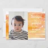 Invitation Aquarelle orange mignonne Feuille d'érable Thanksg (Devant)