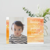 Invitation Aquarelle orange mignonne Feuille d'érable Thanksg (Debout devant)