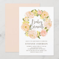 Aquarelle Orange Peony Wreath Baby Brunch