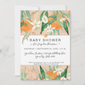 Invitation Aquarelle Orange une petite cutie Eucalyptus Douch (Devant)