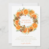 Invitation Aquarelle Oranges Citrus méditerranéen Mariage (Devant)