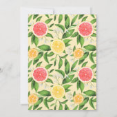 Invitation Aquarelle Oranges et Baby shower de pamplemousse (Dos)