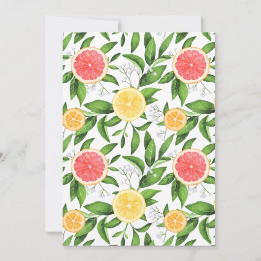 Invitation Aquarelle Oranges et Pamplemousse Tea Party (Dos)