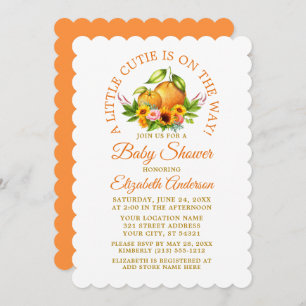 Invitation Aquarelle Oranges Florales Un Peu Douche Cutie