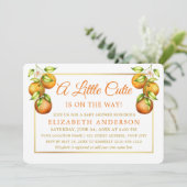 Invitation Aquarelle Oranges Un petit Baby shower en or Cutie (Debout devant)