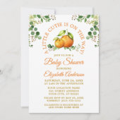 Invitation Aquarelle Oranges Verdure Un Peu Douche Cutie (Devant)