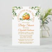 Invitation Aquarelle Oranges Verdure Un Peu Douche Cutie (Debout devant)