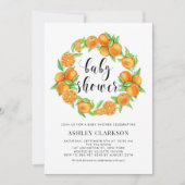 Invitation Aquarelle Oranges Wreath Baby shower d'été (Devant)