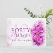 Invitation Aquarelle orchidée violet quarante et fabuleux (Debout devant)