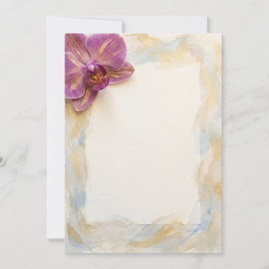 Invitation aquarelle orchidée violette (Devant)