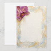 Invitation aquarelle orchidée violette (Devant / Derrière)