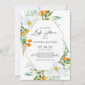 Invitation Aquarelle Orchidées et Baby shower de cadre Kumqua (Devant)