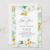 Invitation Aquarelle Orchidées et Baby shower d'été Kumquats (Devant)