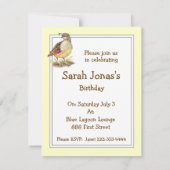 Invitation Aquarelle originale California Quail Bird Invitati (Dos)