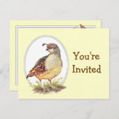 Invitation Aquarelle originale California Quail Bird Invitati (Devant / Derrière)