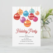 Invitation Aquarelle Ornements de vacances colorés (Debout devant)