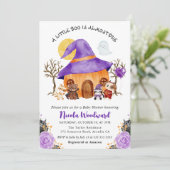 Invitation Aquarelle ou traitement Baby shower d'Halloween (Debout devant)