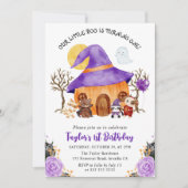 Invitation Aquarelle ou traitement Halloween 1er anniversaire (Devant)