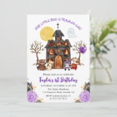 Invitation Aquarelle ou traitement Halloween 1er anniversaire (Debout devant)