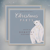 Invitation Aquarelle Ours Polaire Vintage Noël