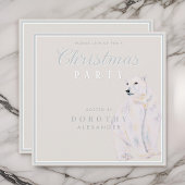 Invitation Aquarelle Ours Polaire Vintage Noël