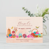 Invitation Aquarelle outils à coudre art nuptiale douche (Debout devant)