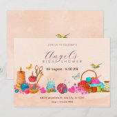 Invitation Aquarelle outils à coudre art nuptiale douche (Devant / Derrière)