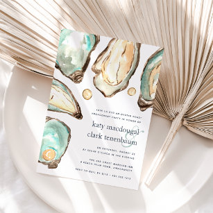 Invitation Aquarelle Oyster & Pearl Engagement Party