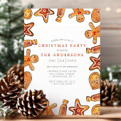 Invitation Aquarelle pain d'épices Cookies Noël