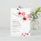 Invitation Aquarelle Painted Cherry Blossom Engagement (Debout devant)