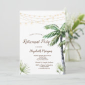 Invitation Aquarelle Palm Chaîne Lumière Parti de retraite (Debout devant)