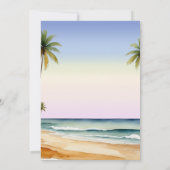 Invitation Aquarelle Palm Trees Beach Island Fête des mariées (Dos)