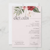 Invitation Aquarelle Palmes florales | Fin de semaine de bach (Dos)