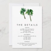 Invitation Aquarelle Palmiers tropicaux Bachelorette (Dos)