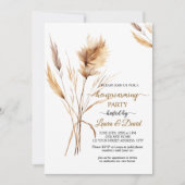 Invitation Aquarelle Pampas Fête de chauffage domestique en l (Devant)