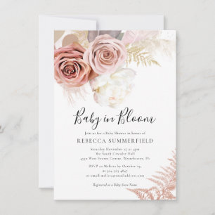 Invitation Aquarelle Pampas Grass Boho Girl Baby shower