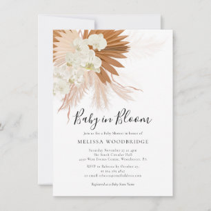 Invitation Aquarelle Pampas Grass Fall Girl Baby shower