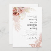 Invitation Aquarelle Pampas Grass Mariage aquarelle (Devant / Derrière)