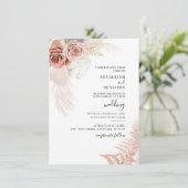 Invitation Aquarelle Pampas Grass Mariage aquarelle (Debout devant)