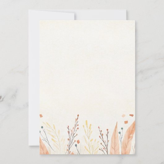 Invitation Aquarelle Pampas Grass & Russe Boho Thanksgiving (Dos)