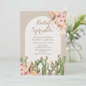 Invitation Aquarelle pampas herbe et Cactus Baby Sprinkl (Debout devant)