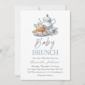 Invitation Aquarelle Pancake Blueberry Baby shower Brunch (Devant)
