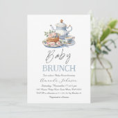 Invitation Aquarelle Pancake Blueberry Baby shower Brunch (Debout devant)