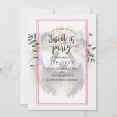 Invitation Aquarelle Panda Flowers (Devant)